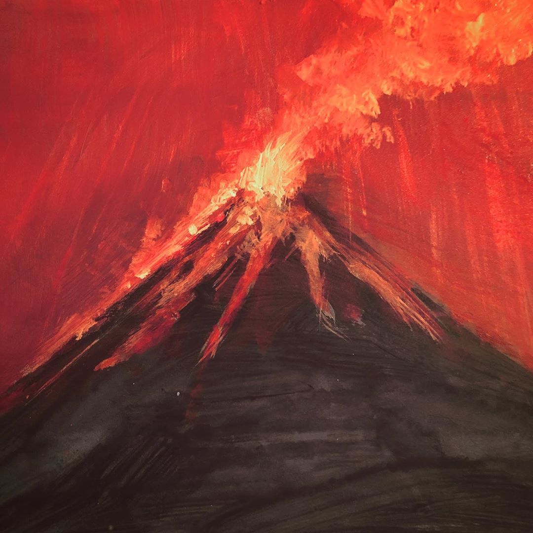 volcano in eruption