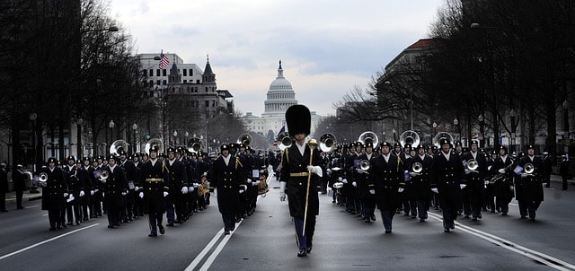 A military band on the march